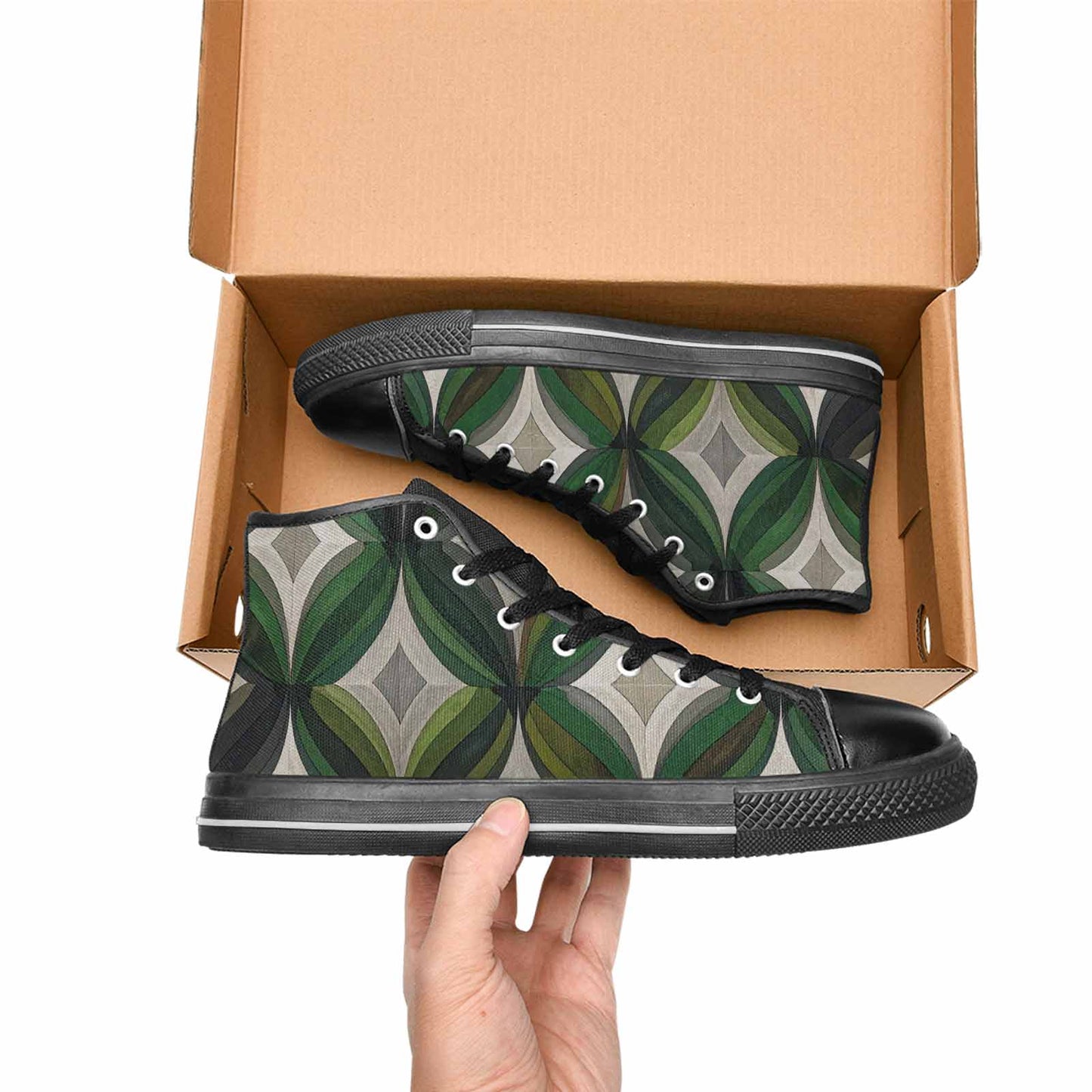MEN'S Aromantic Flag Color High Top Canvas Surreal Custom Shoes