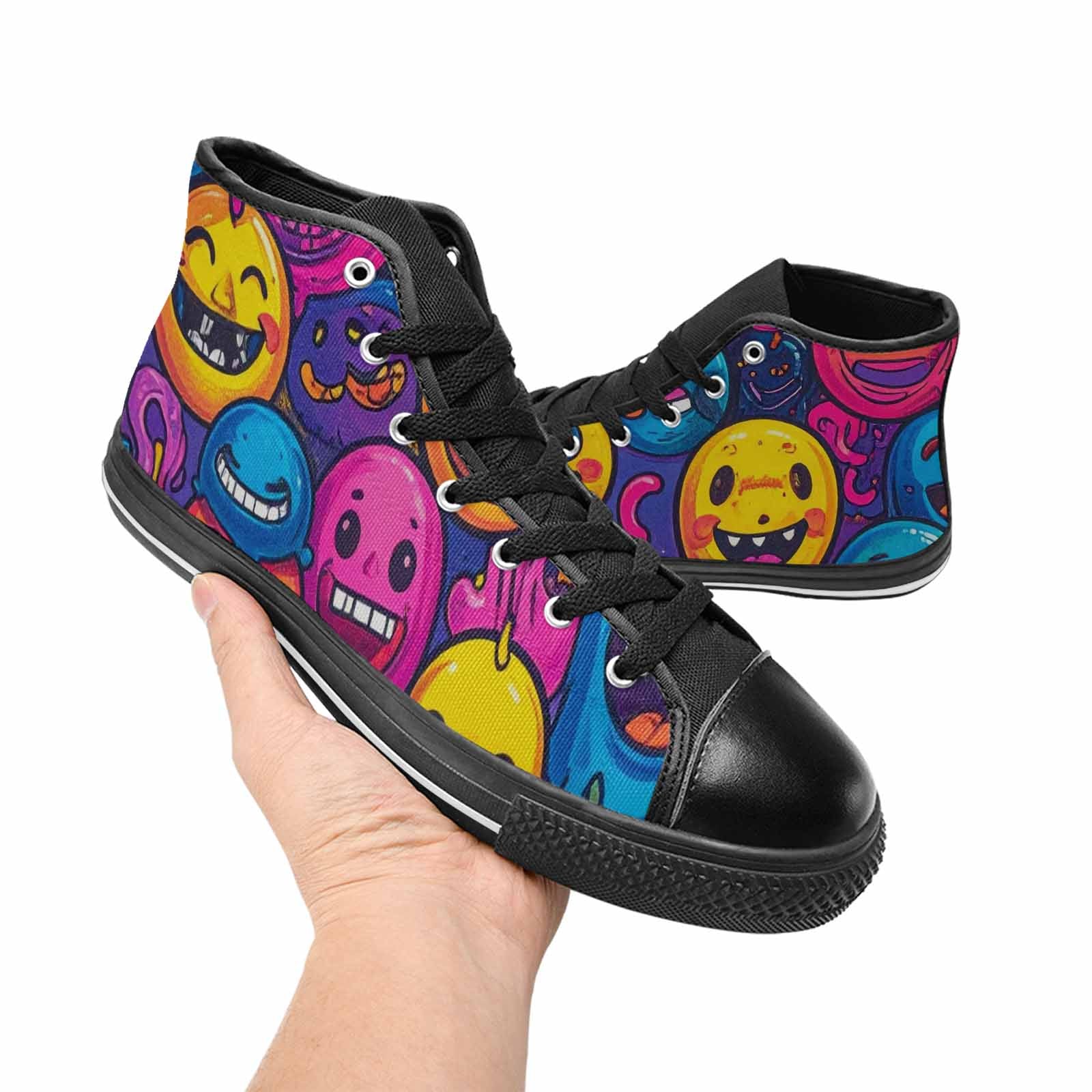WOMEN'S Funny Looking Cartoon High Top Canvas Y2K Custom Sneakers