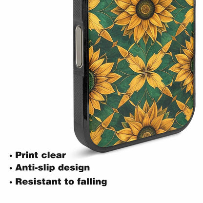 iPhone 16 Pro Max Case — Sunflower Mandala Kaleidoscope, Custom Designed Case Cover