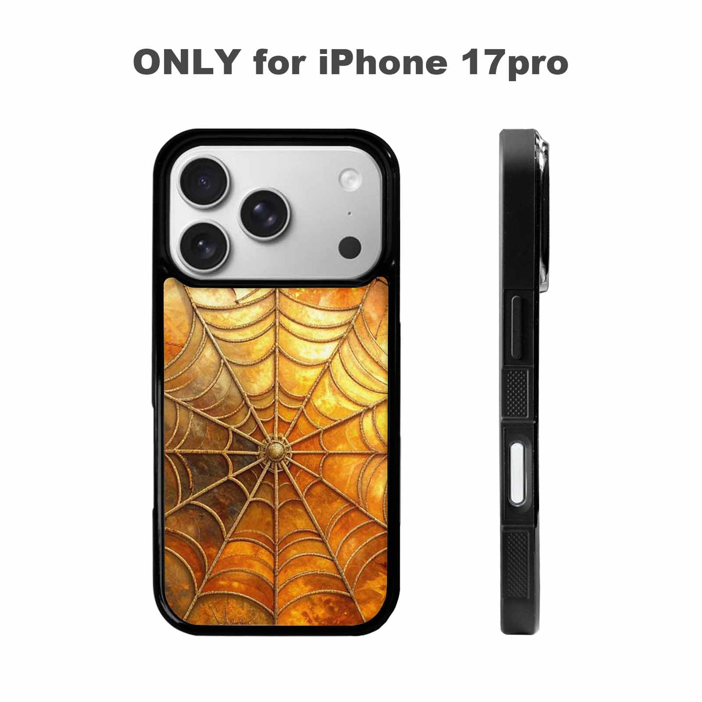 iPhone 17 Pro Case — Foil Thanksgiving Spider Web Original Art, Original Design Phone Case