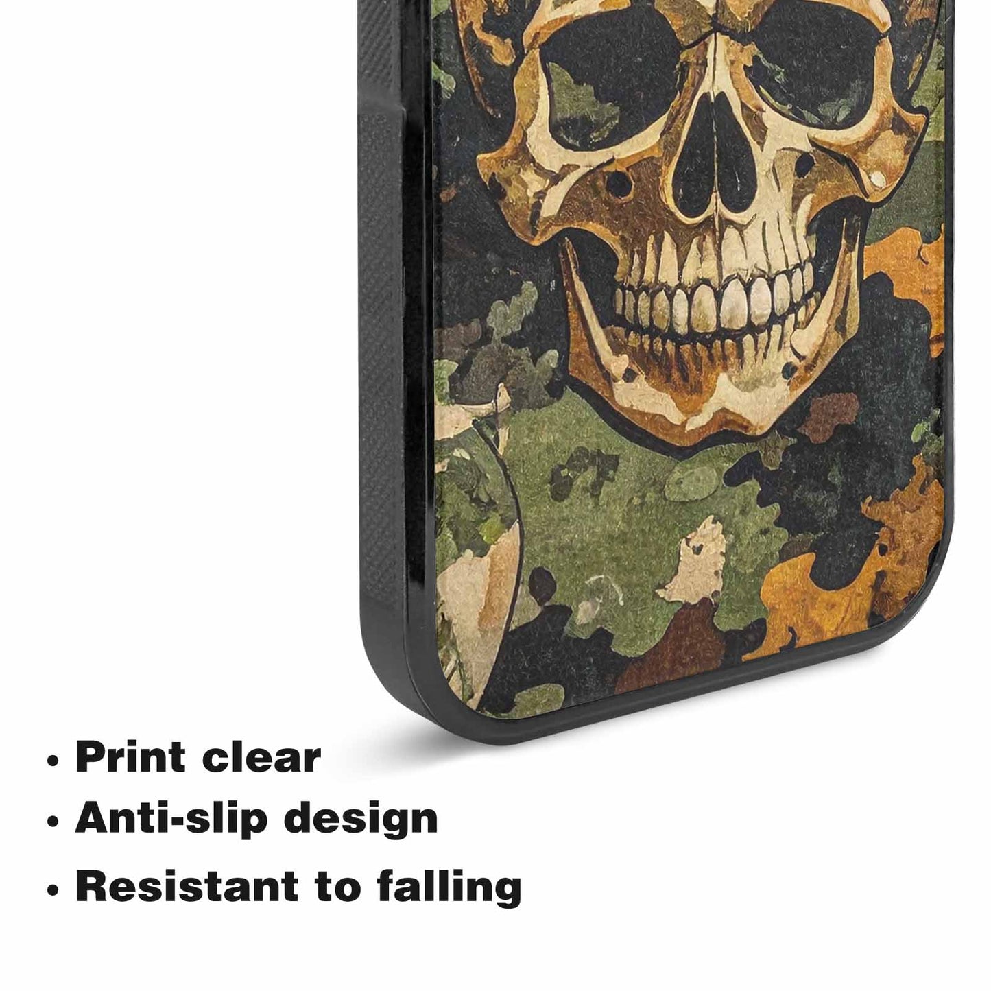 iPhone 15 Plus Case — Military Camo Texture Combined With Distressed, Custom Designed Case Cover