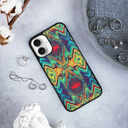 iPhone 16 Plus Case — Holographic Tribal Blaze, Custom Phone Case