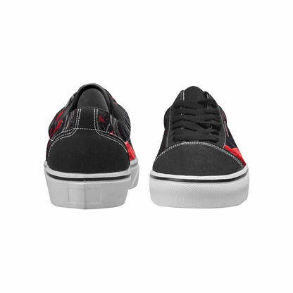MEN'S Barbed Wire Black & Red Ink Canvas Original Design Surreal Custom Shoes