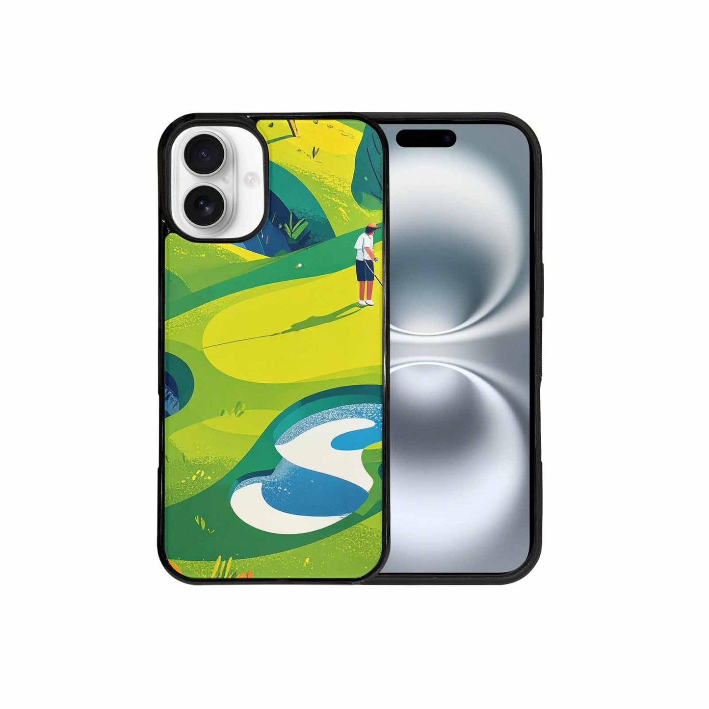 iPhone 16 Plus Case — Golf Cartoon Art Pattern, Customized Protective Case