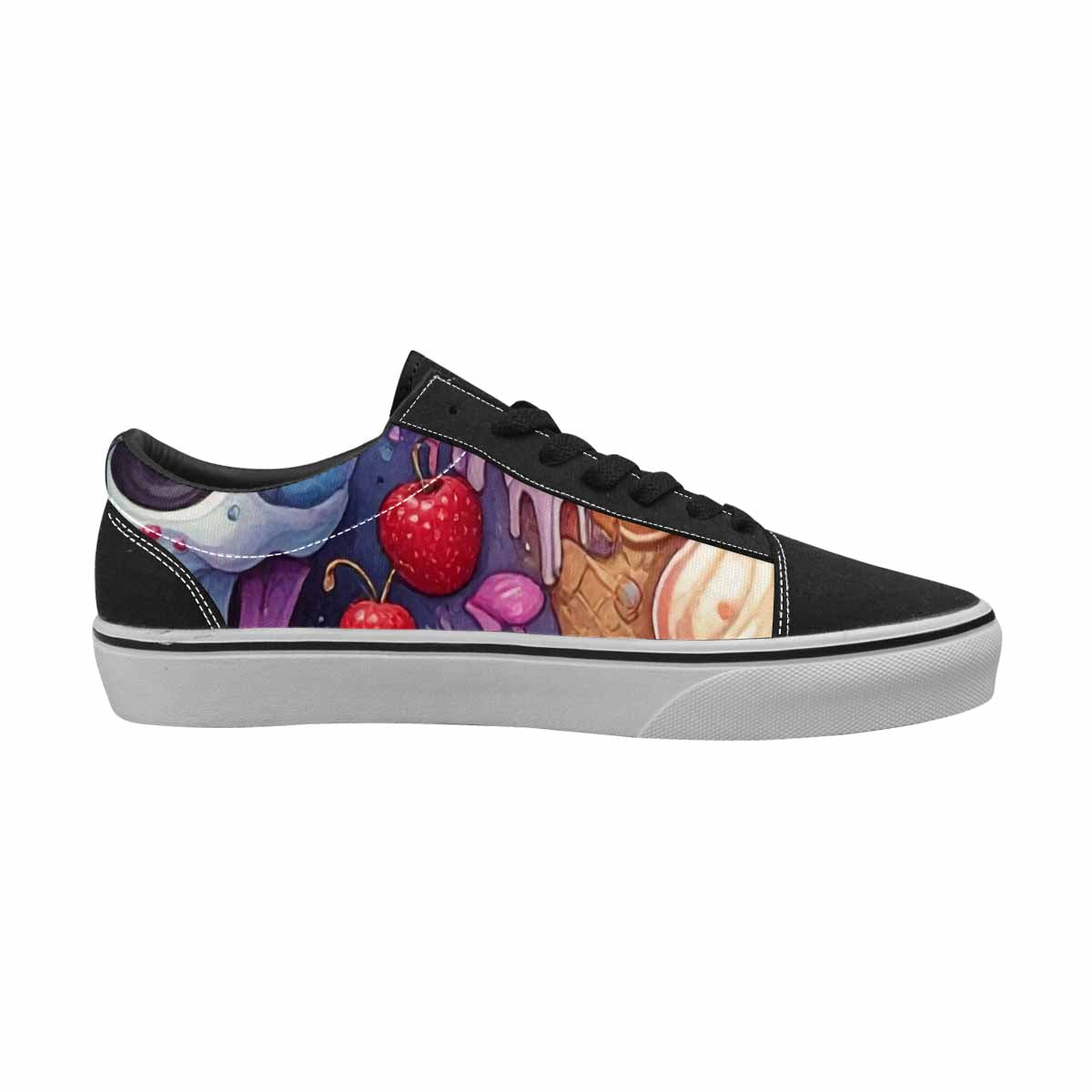 WOMEN'S Ice Cream Monsters  Lace-Up Canvas Grunge Custom Shoes