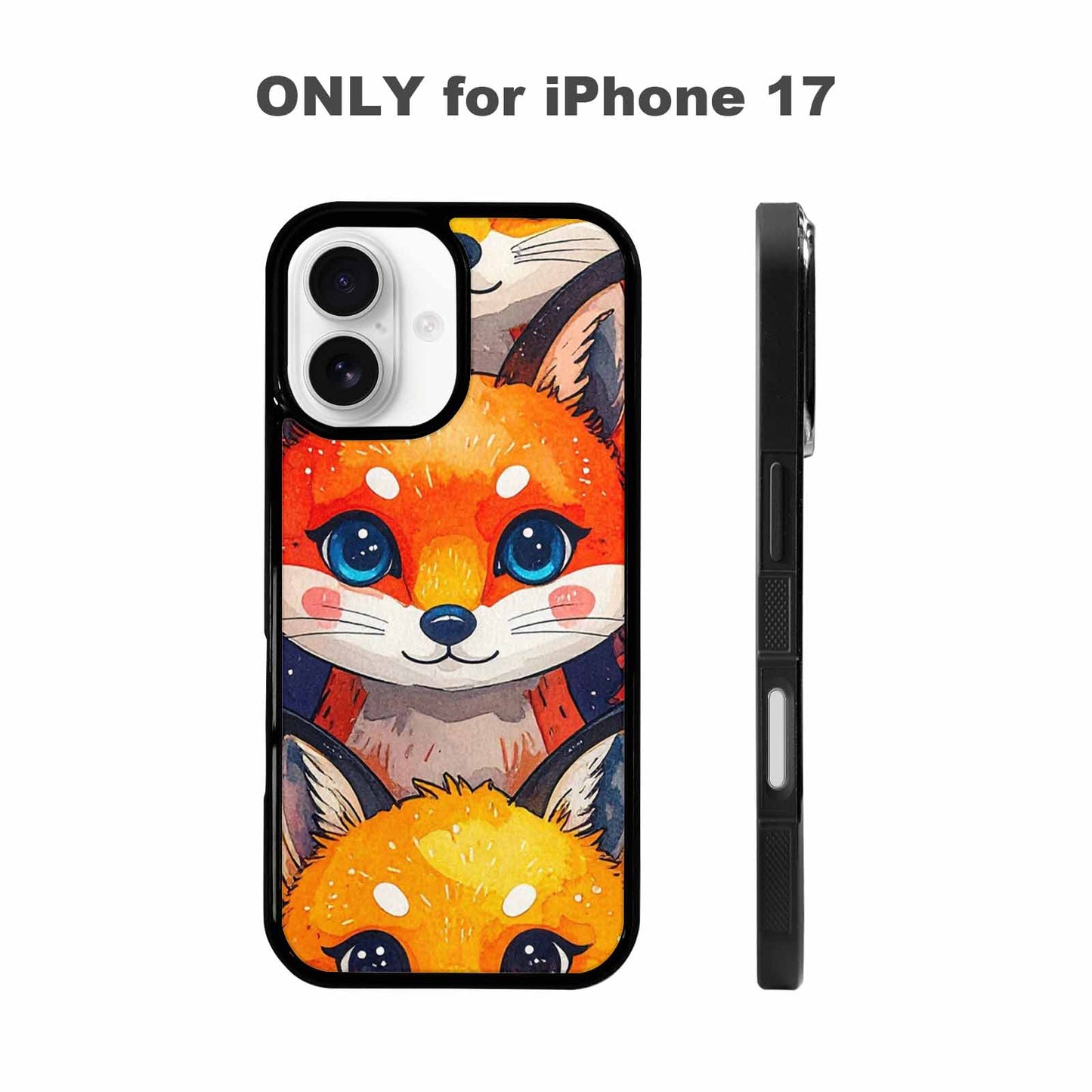 iPhone 17 Case — Watercolor Kawaii Fox Watercolor Abstract, Custom Art Phone Cover