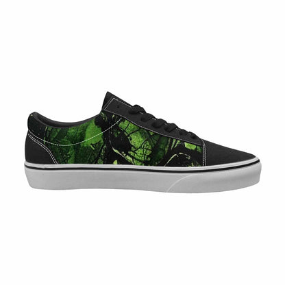 WOMEN'S Reptile Black & Green Ink Canvas Graphic Print Vibrant Chaos Custom Canvas Shoes