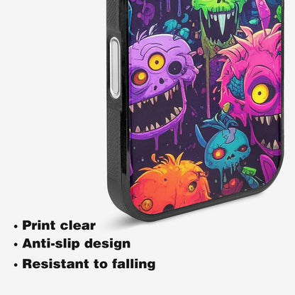 iPhone 16 Case — Mixed Toxic Glow Creature Pattern Hundreds, Custom Made Phone Cover