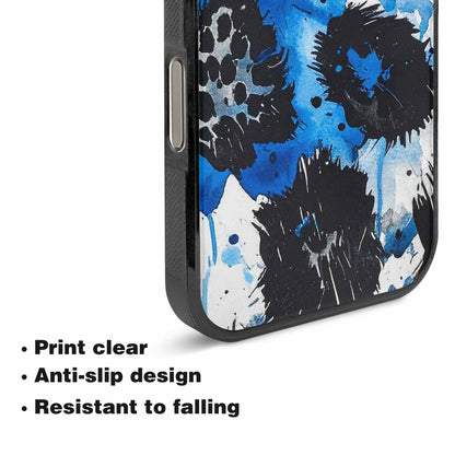 iPhone 16 Pro Max Case — Animal Print Black Blue Ink Animal, Custom Printed Phone Case