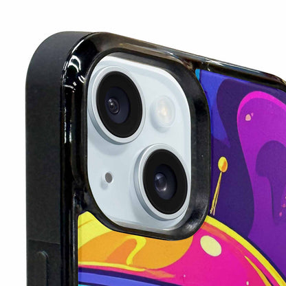 iPhone 15 Plus Case — Alien Ufo Cartoon Art Pattern Groovy, Custom Designed Case Cover