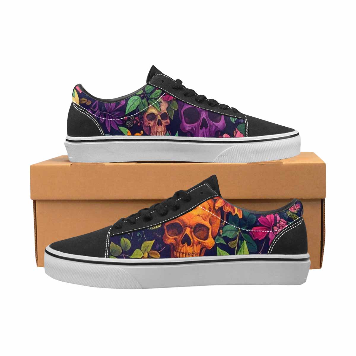WOMEN'S Skulls  Botanical Skulls Lace-Up Canvas Y2K Shoes