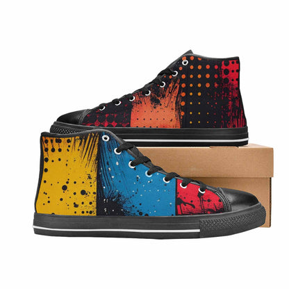 MEN'S Comic Book Halftone High Top Canvas Grunge Custom Shoes