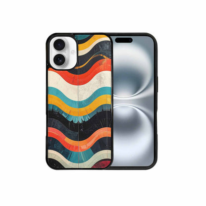 iPhone 16 Plus Case — Retro Wave Scallop Stripe Small Fpz, Personalized Phone Case