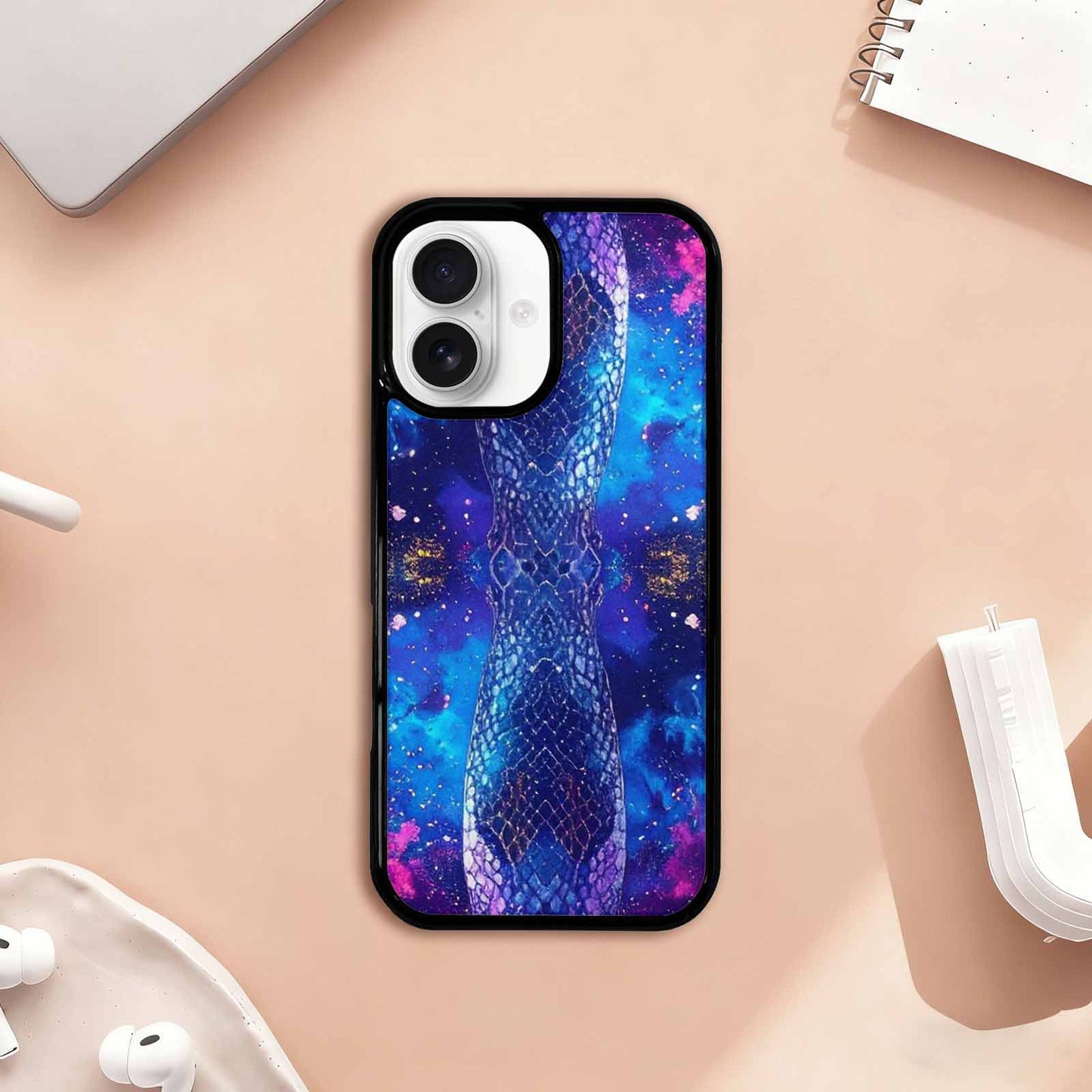 iPhone 17 Case — Snake Print Galaxy Seamless Animal Print, Custom Designed Case Cover