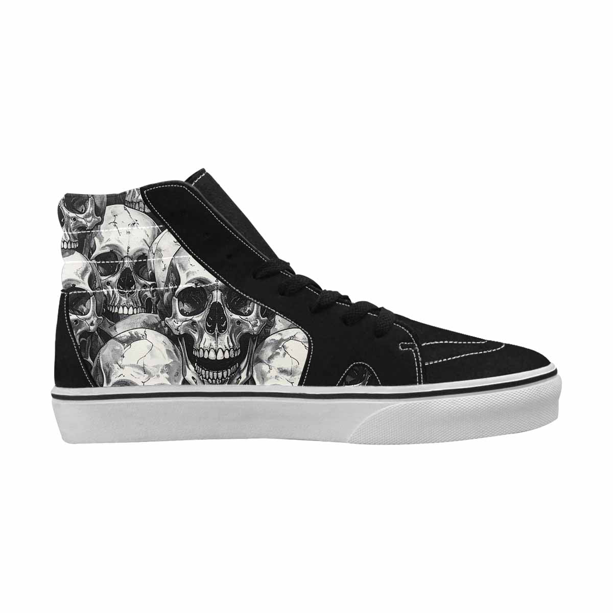 WOMEN'S Tessellated Human Skulls High Top Canvas Vibrant Chaos Sneakers