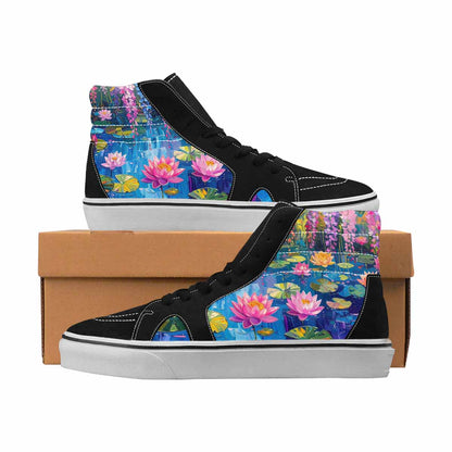 MEN'S Monet Full Color High Top Canvas Graphic Print Aesthetic Original Art Sneakers