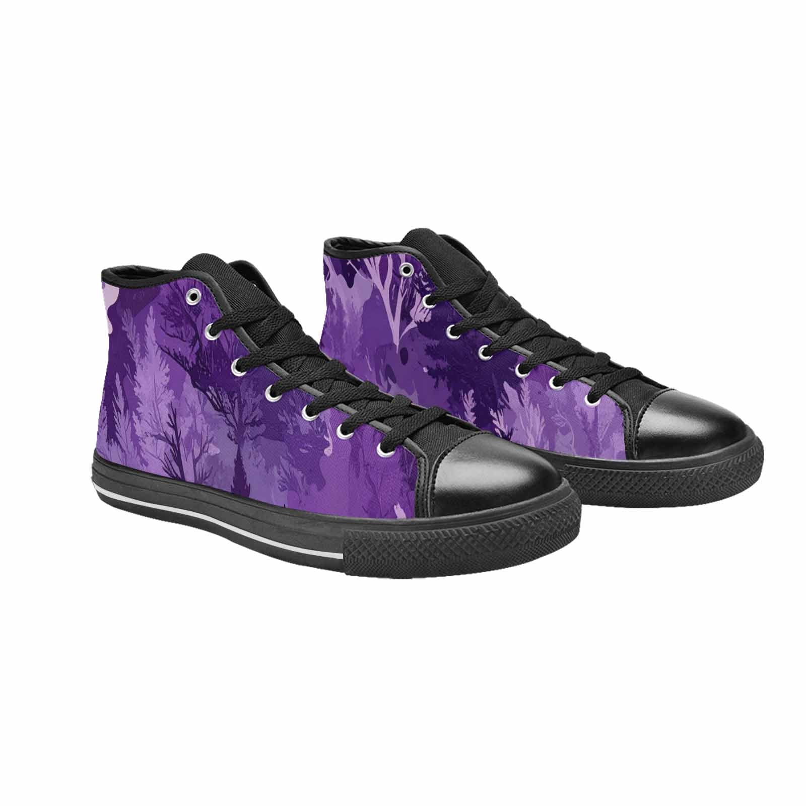 WOMEN'S Military Camouflage Blotch High Top Canvas Vibrant Chaos Shoes