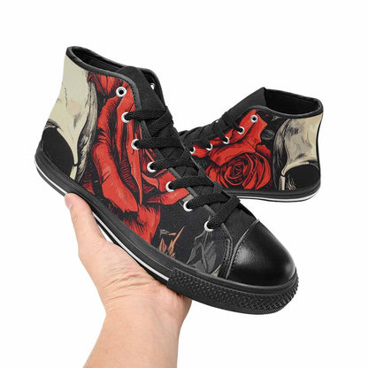 MEN'S Skulls Roses Bold Pen Ink High Top Canvas Y2K Sneakers