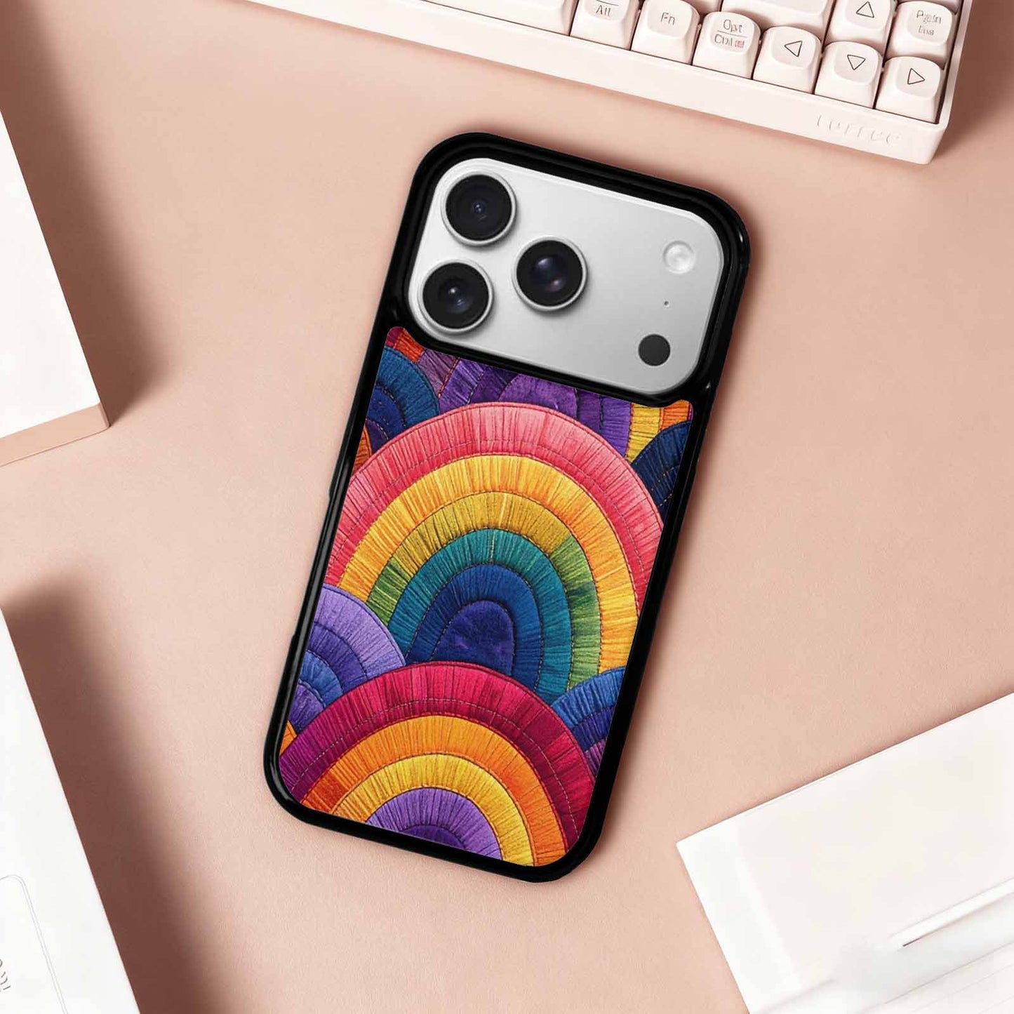 iPhone 17 Pro Case — Vivid Camo Rainbow Arc Camo, Personalized Phone Case