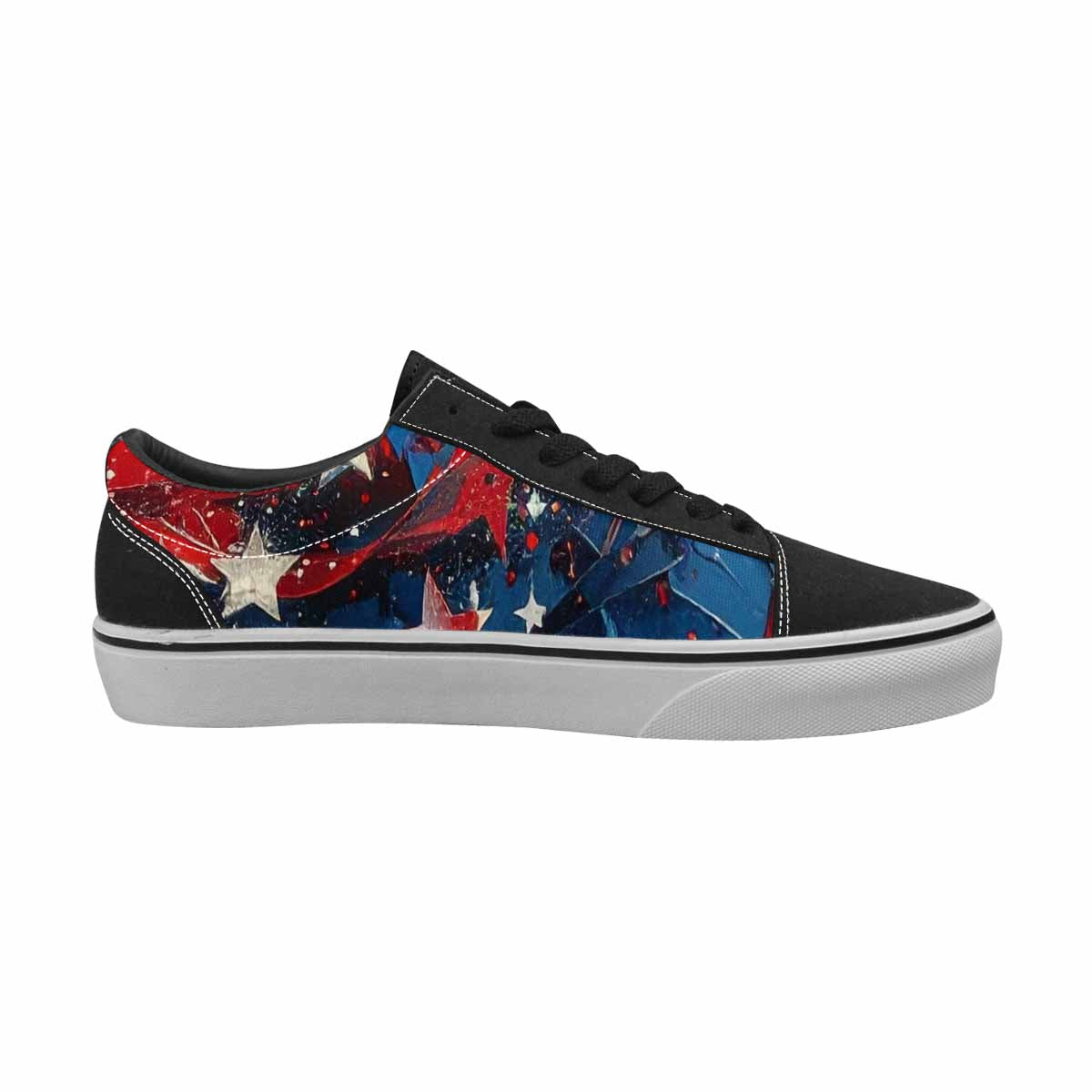 WOMEN'S Patriotic Stars Stripes Lace-Up Canvas Vivid Custom Sneakers