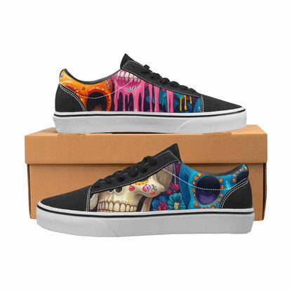 WOMEN'S Sugar Skulls Melting Sugar Lace-Up Canvas Neon Fantasy Shoes