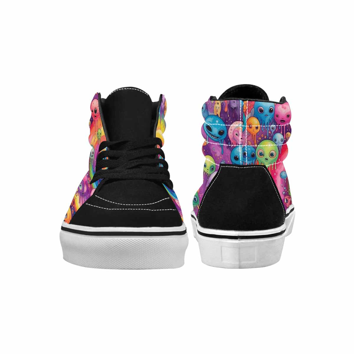 MEN'S Aliens  Tie Dye High Top Canvas Melting Art Custom Sneakers