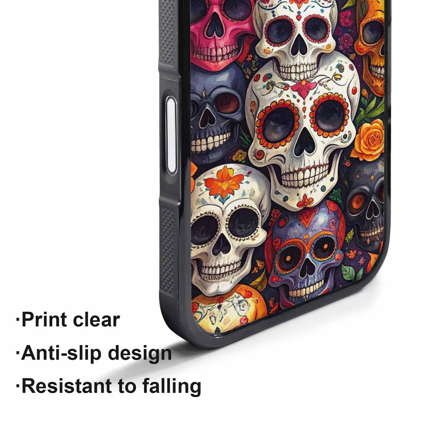 iPhone 17 Pro Case — Small Skull Pattern Randomly Varying Gothic, Custom Printed Phone Case