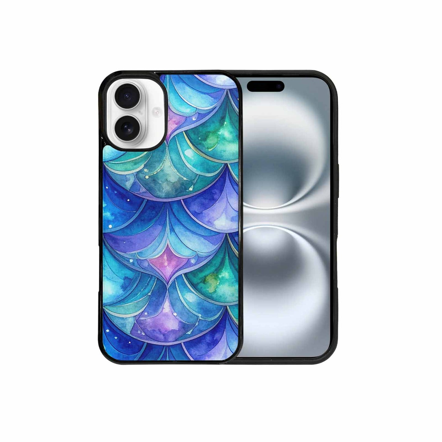 iPhone 16 Plus Case — Mermaid Scale Art Pattern, Custom Art Phone Cover