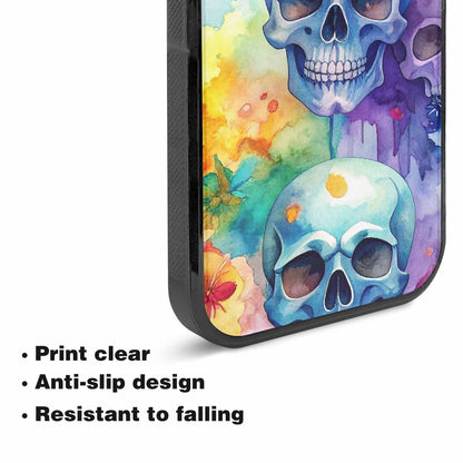 iPhone 15 Plus Case — Kulls Watercolor Skulls Small Skull Pattern, Custom Art Phone Cover