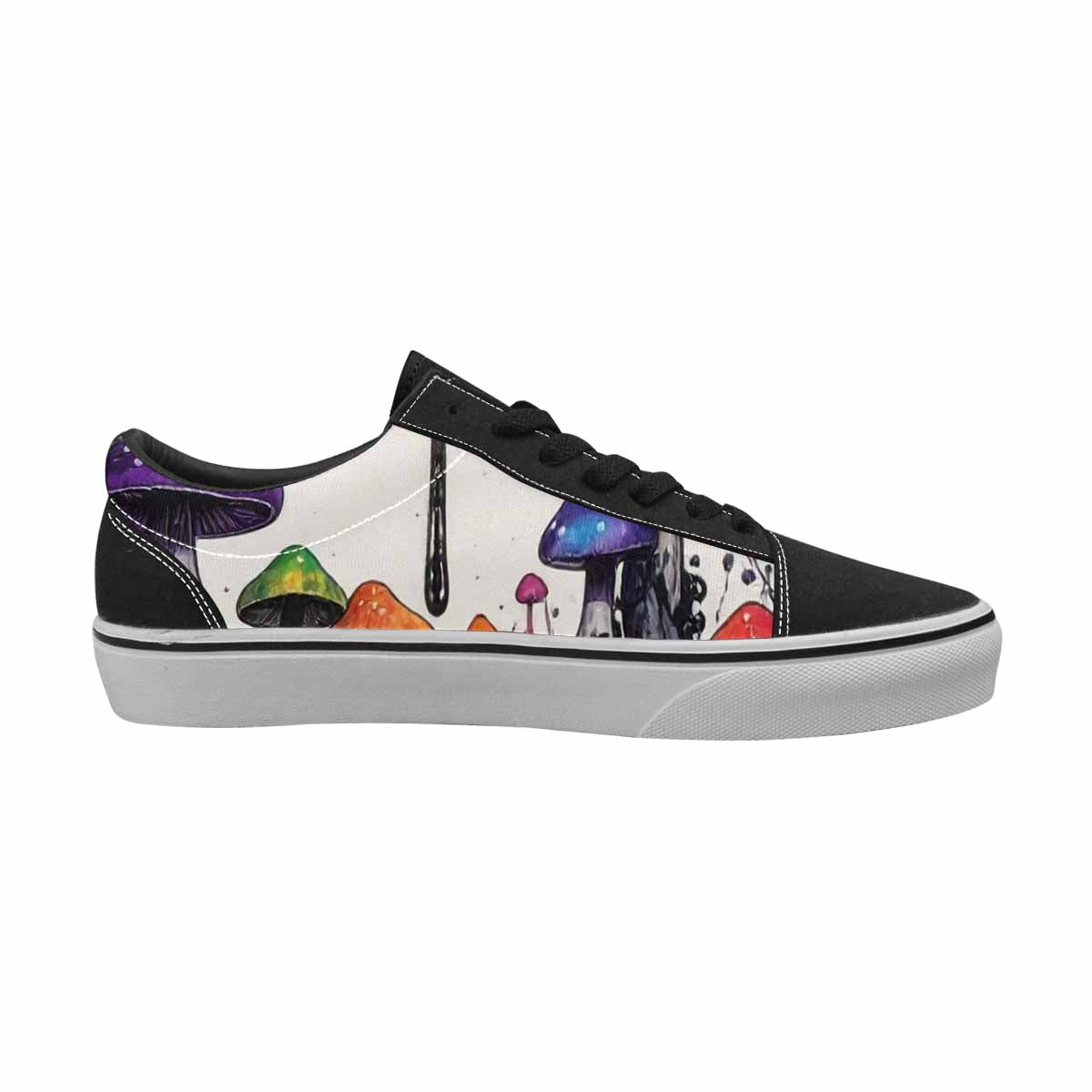 WOMEN'S Rainbow Drip Mushrooms Lace-Up Canvas Neon Fantasy Shoes