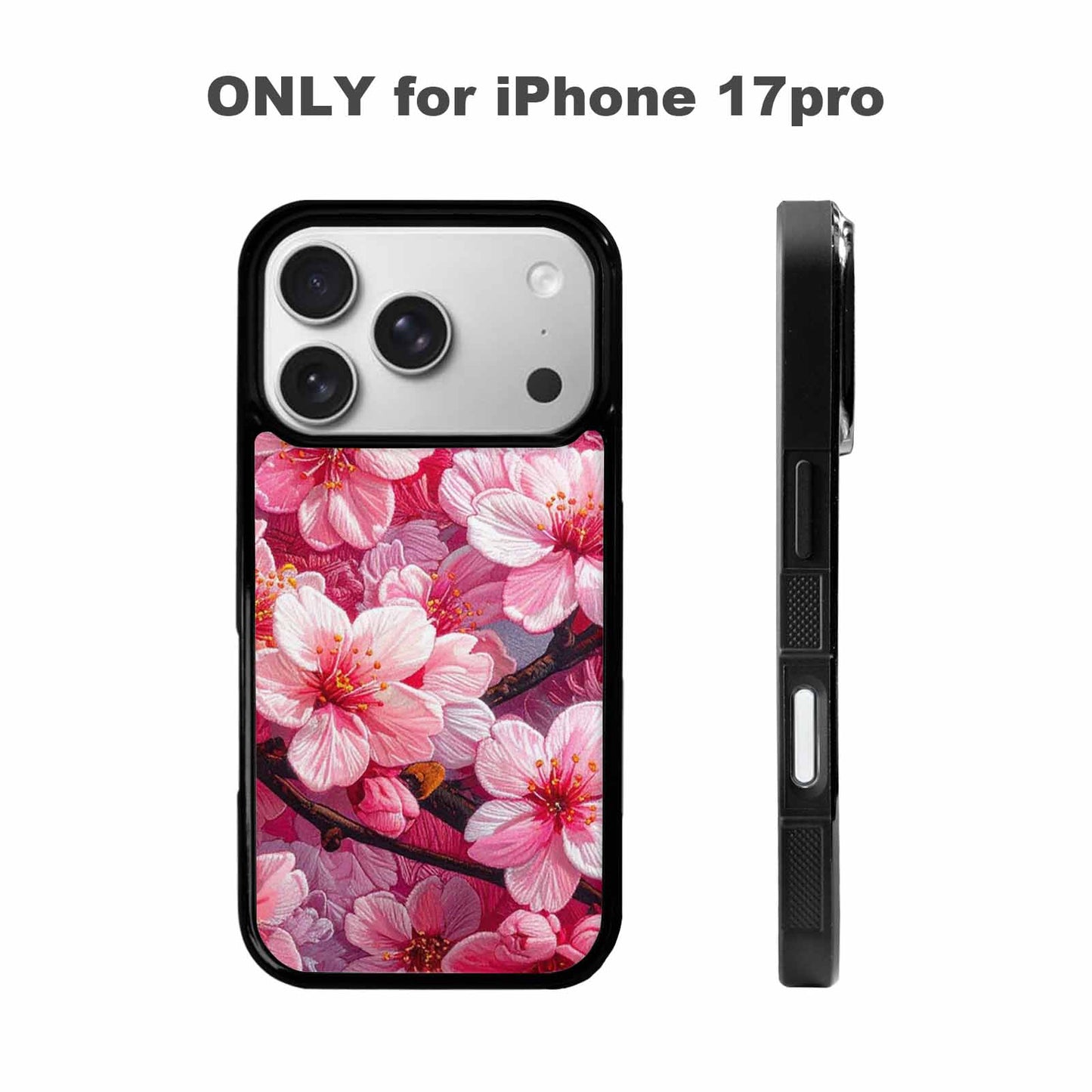 iPhone 17 Pro Case — Glowing Cherry Blossom Original Art, Custom Phone Case