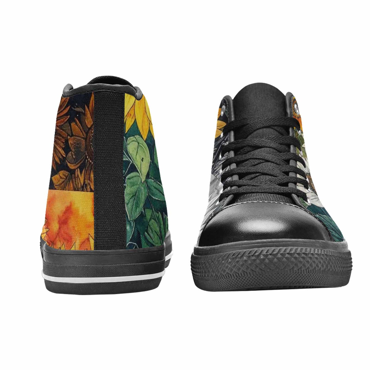 MEN'S Sunflower High Top Canvas Cottagecore Sneakers