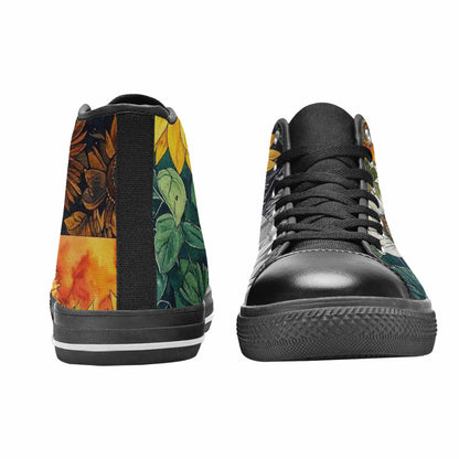 MEN'S Sunflower High Top Canvas Cottagecore Sneakers