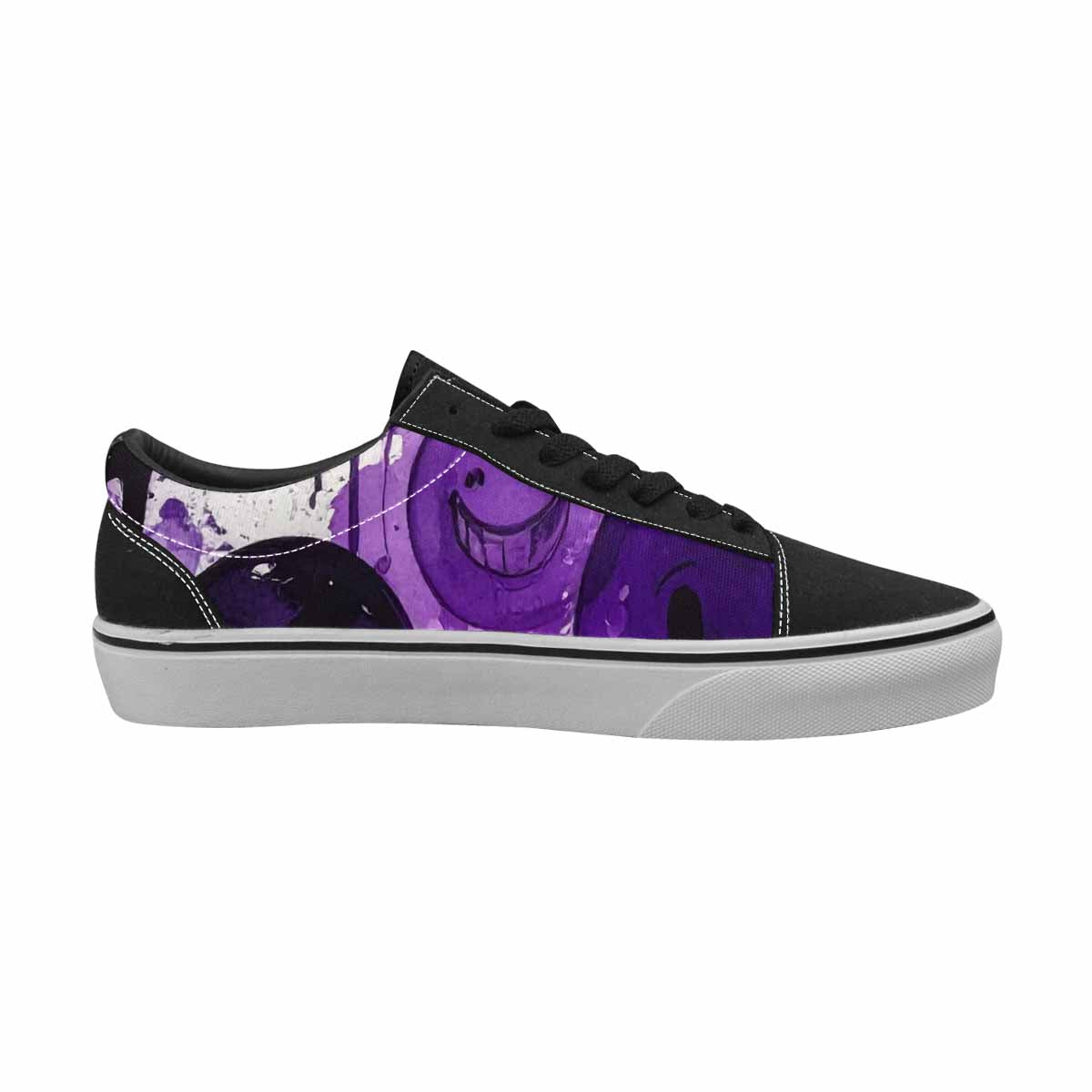 WOMEN'S Melting Moon Smiley Lace-Up Canvas Vivid Custom Sneakers