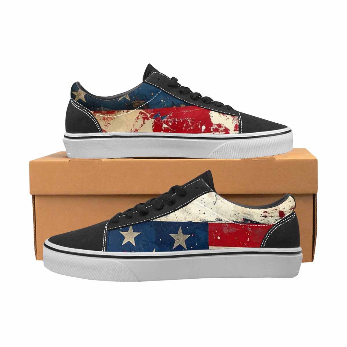 MEN'S American Flag Stars Canvas Lace-Up Y2K Custom Shoes