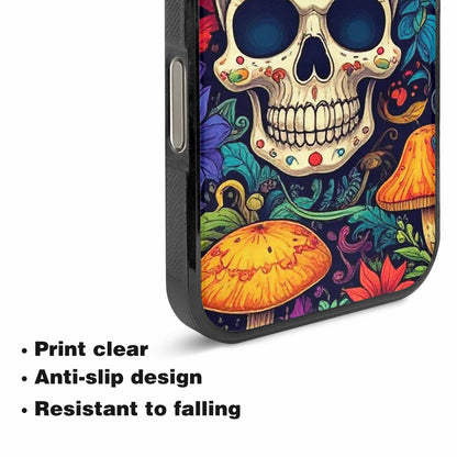 iPhone 16 Pro Max Case — Mushrooms And Skulls, Custom Made Phone Cover
