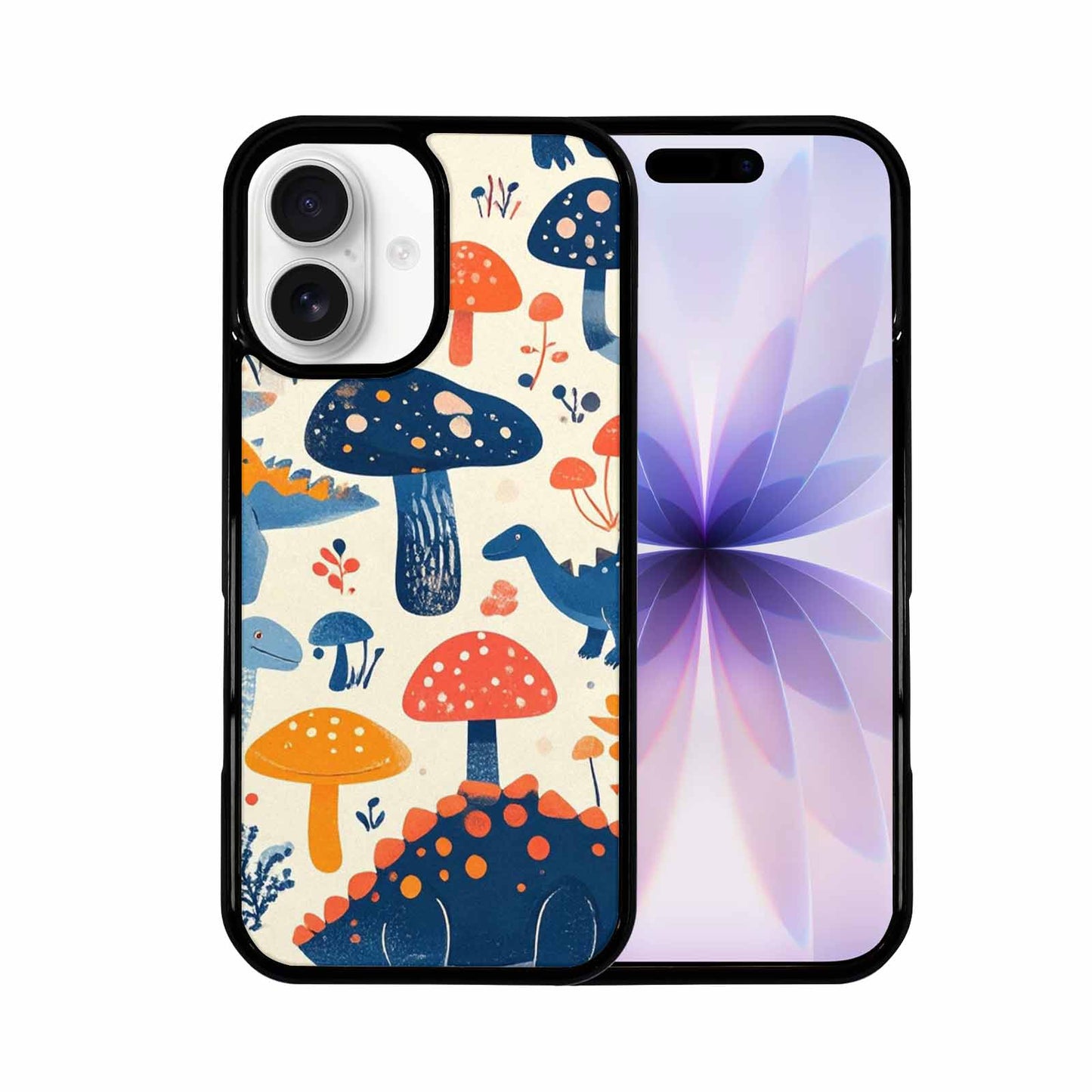 iPhone 17 Case — Vintage Dinosaurs Mushroom Retro Vintage, Custom Printed Phone Case