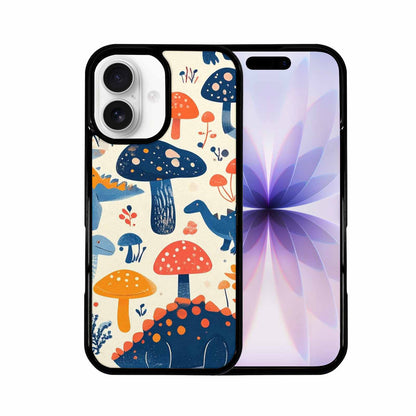 iPhone 17 Case — Vintage Dinosaurs Mushroom Retro Vintage, Custom Printed Phone Case