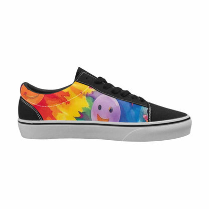 WOMEN'S Smiley Facessmiley Faces  Lace-Up Canvas Kaleidoscope Custom Sneakers