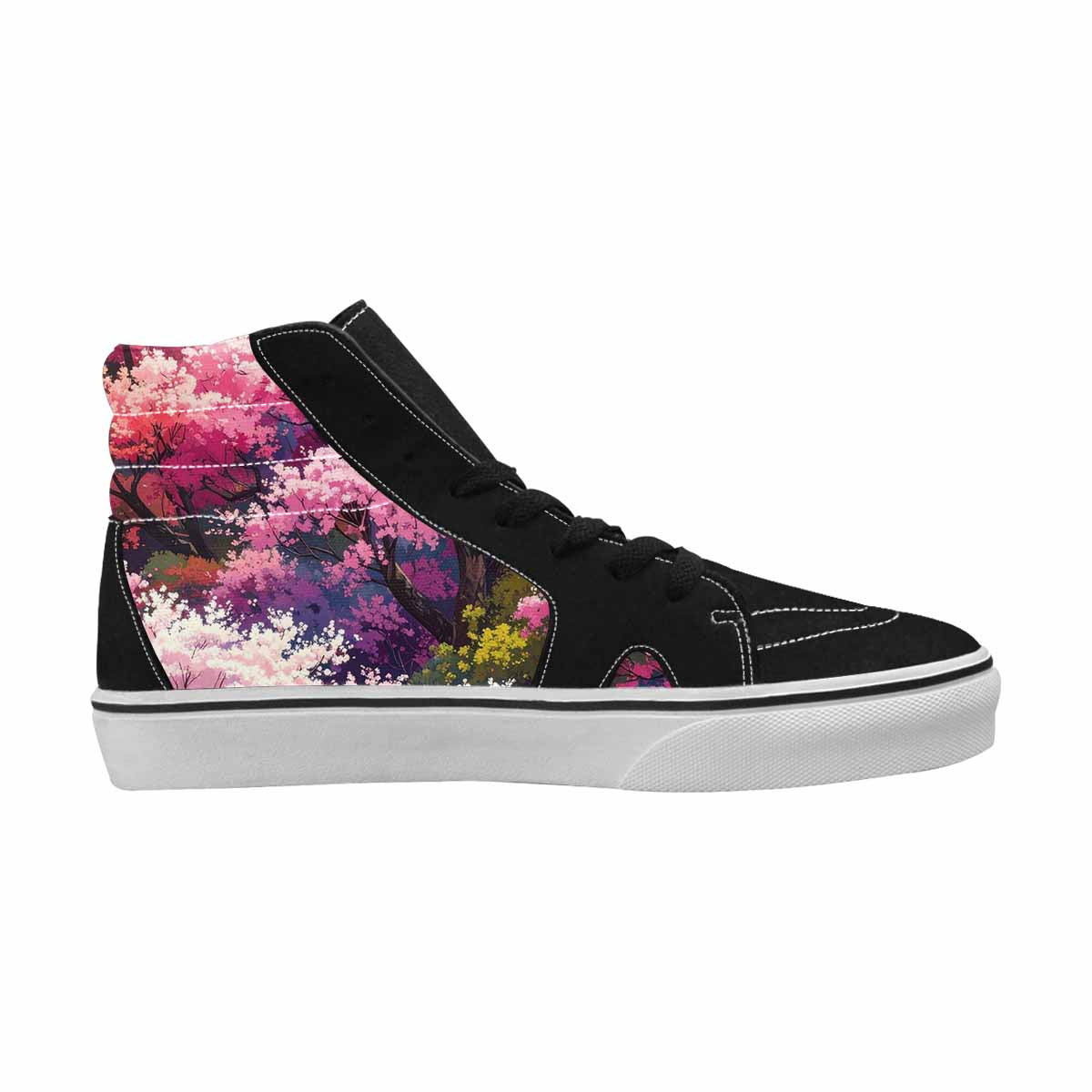 MEN'S Cherry Blossom Branch Cherry High Top Canvas Cottagecore Custom Sneakers
