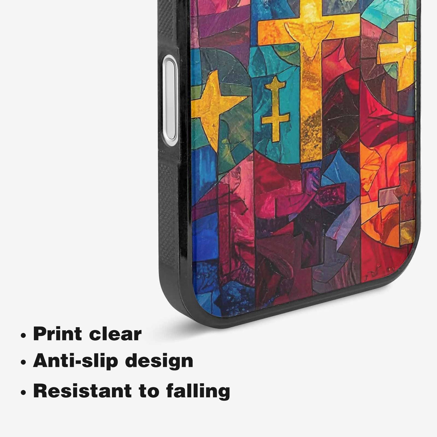 iPhone 16 Case — Faith Cross And Faith Icons Pattern, Personalized Phone Case
