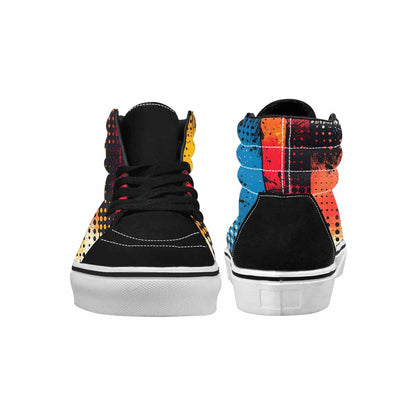 WOMEN'S Comic Book Halftone High Top Canvas Dark Academia Custom Sneakers
