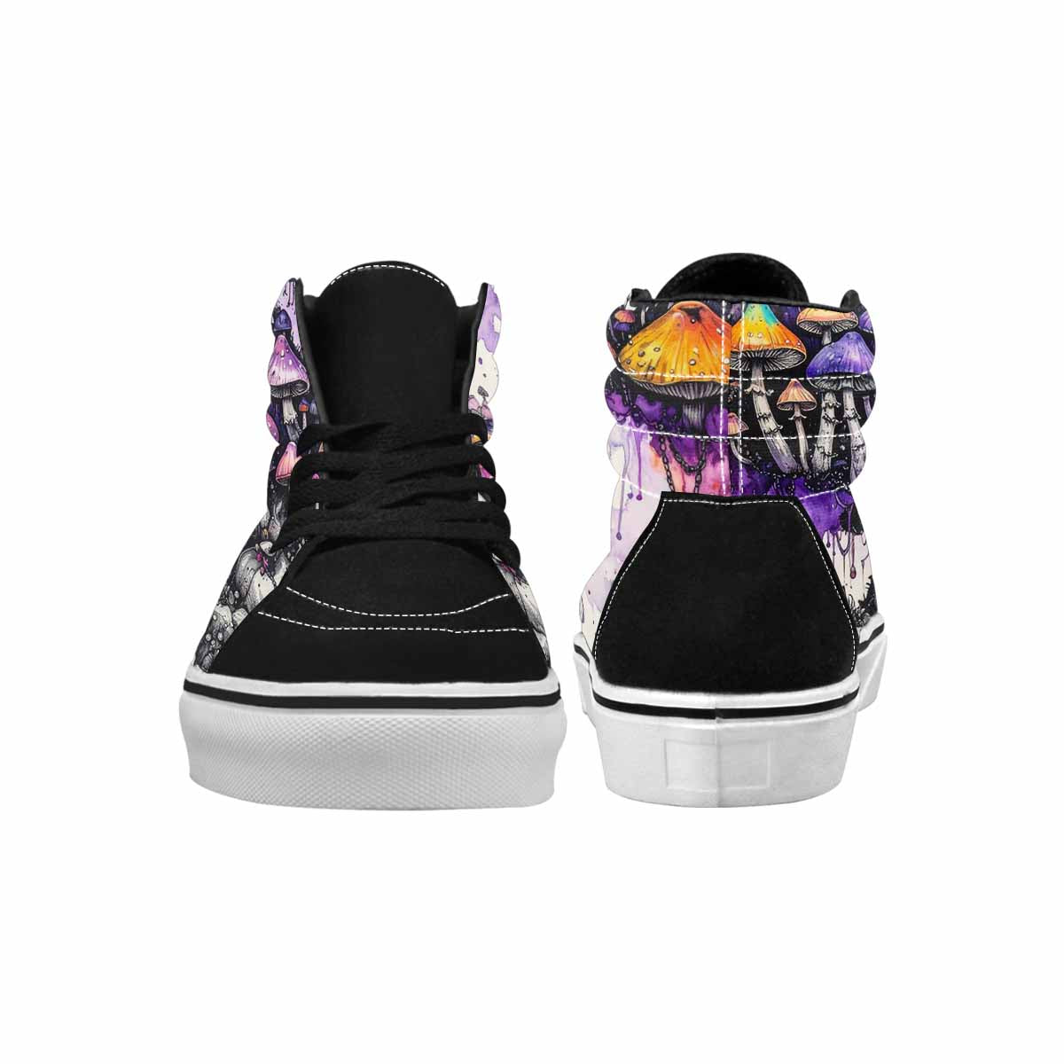 MEN'S Rainbow Drip Mushrooms High Top Canvas Vibrant Chaos Sneakers