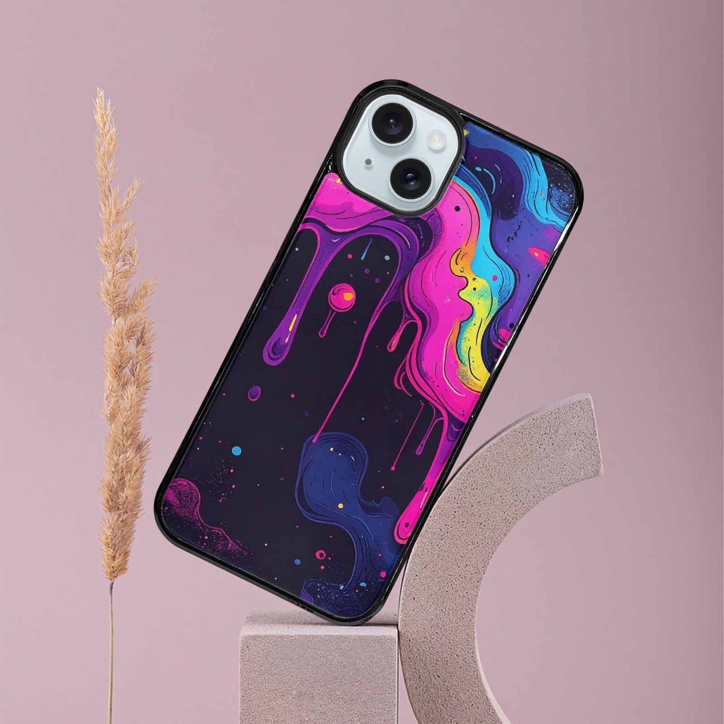 iPhone 15 Plus Case — Rick And Morty Style Art Dripping, Custom Phone Case
