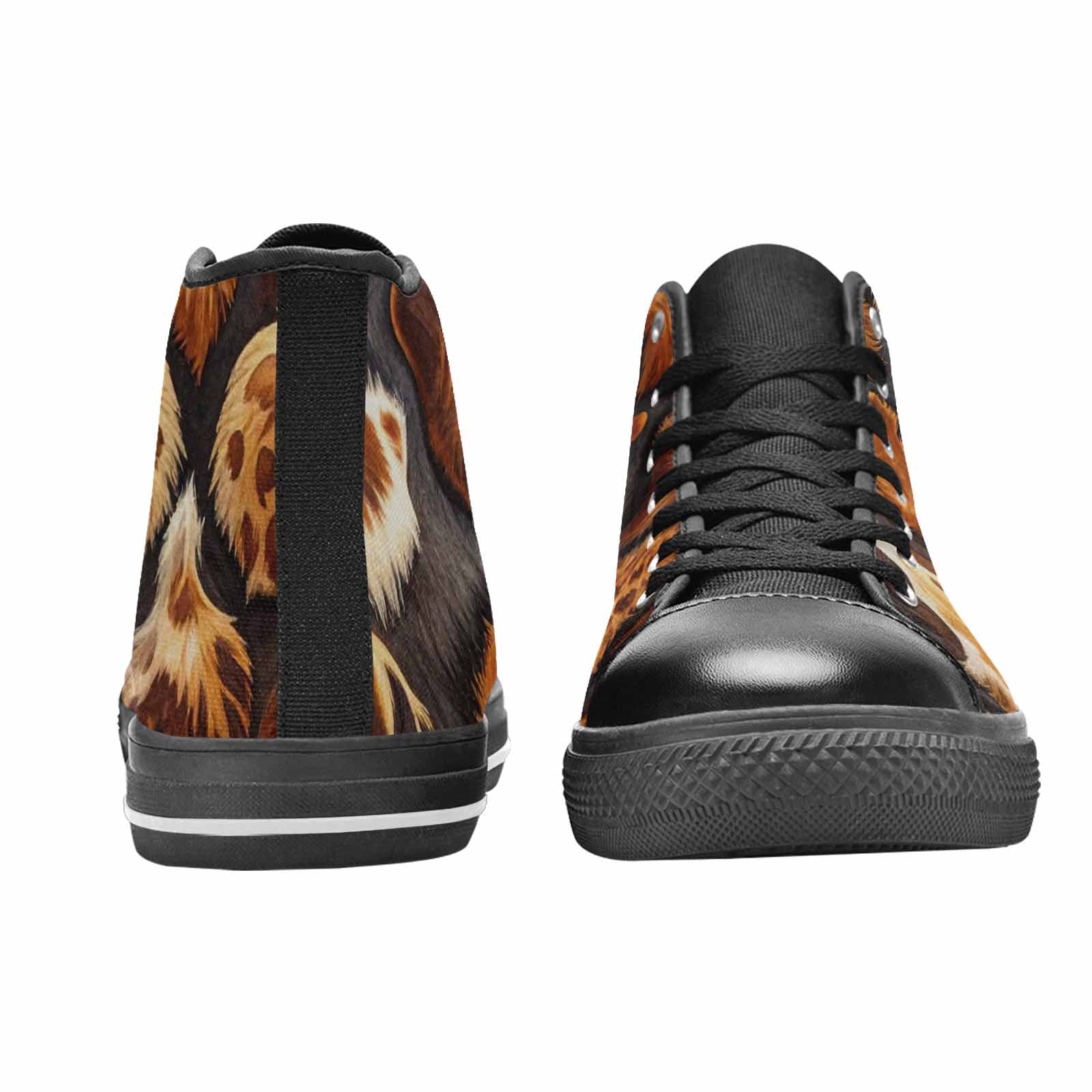 MEN'S Cow Animal Print High Top Canvas Vibrant Chaos Sneakers