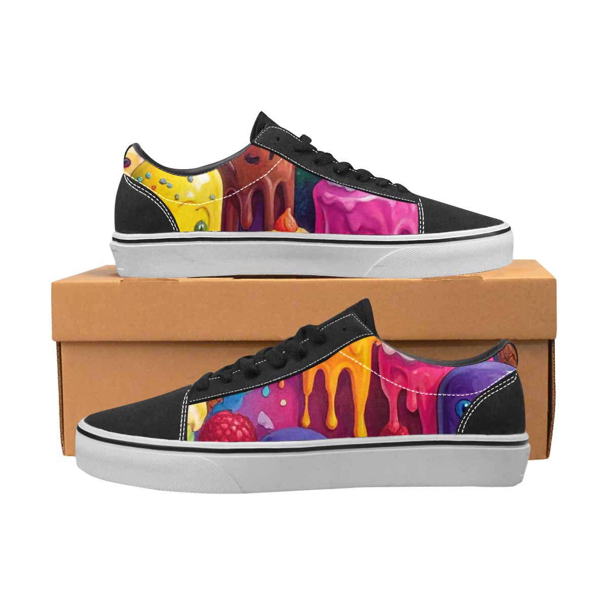 WOMEN'S Melting Ice Cream Monster Lace-Up Canvas Dreamlike Shoes