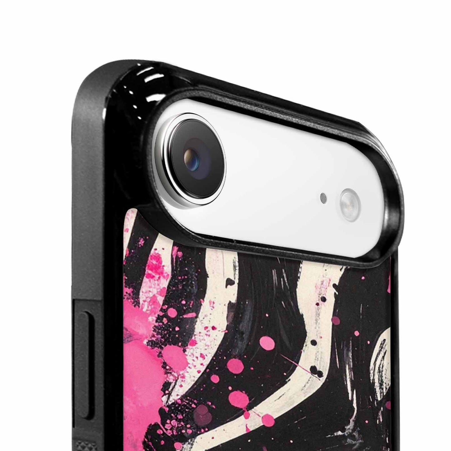 iPhone 17 Air Case — Black Pink Ink Zebra Stripe Animal, Original Design Phone Case