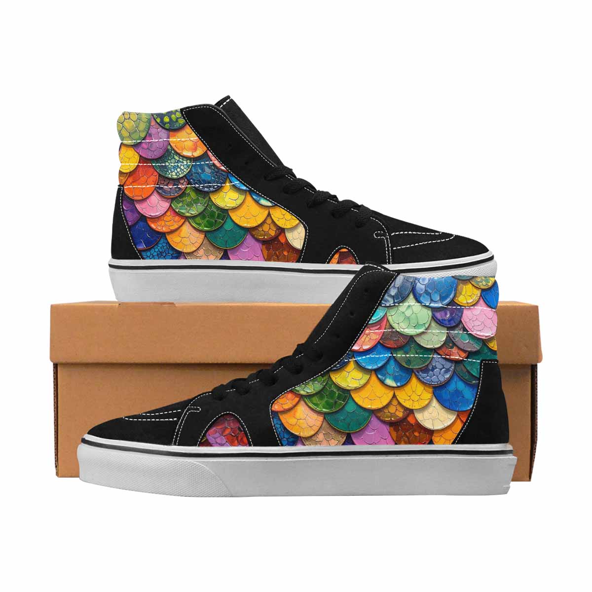 MEN'S Reptile Full Color High Top Canvas Boutique Dark Academia Custom Canvas Shoes