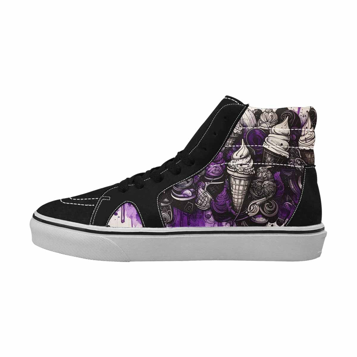 MEN'S Ice Cream Motif High Top Canvas Neon Fantasy Shoes
