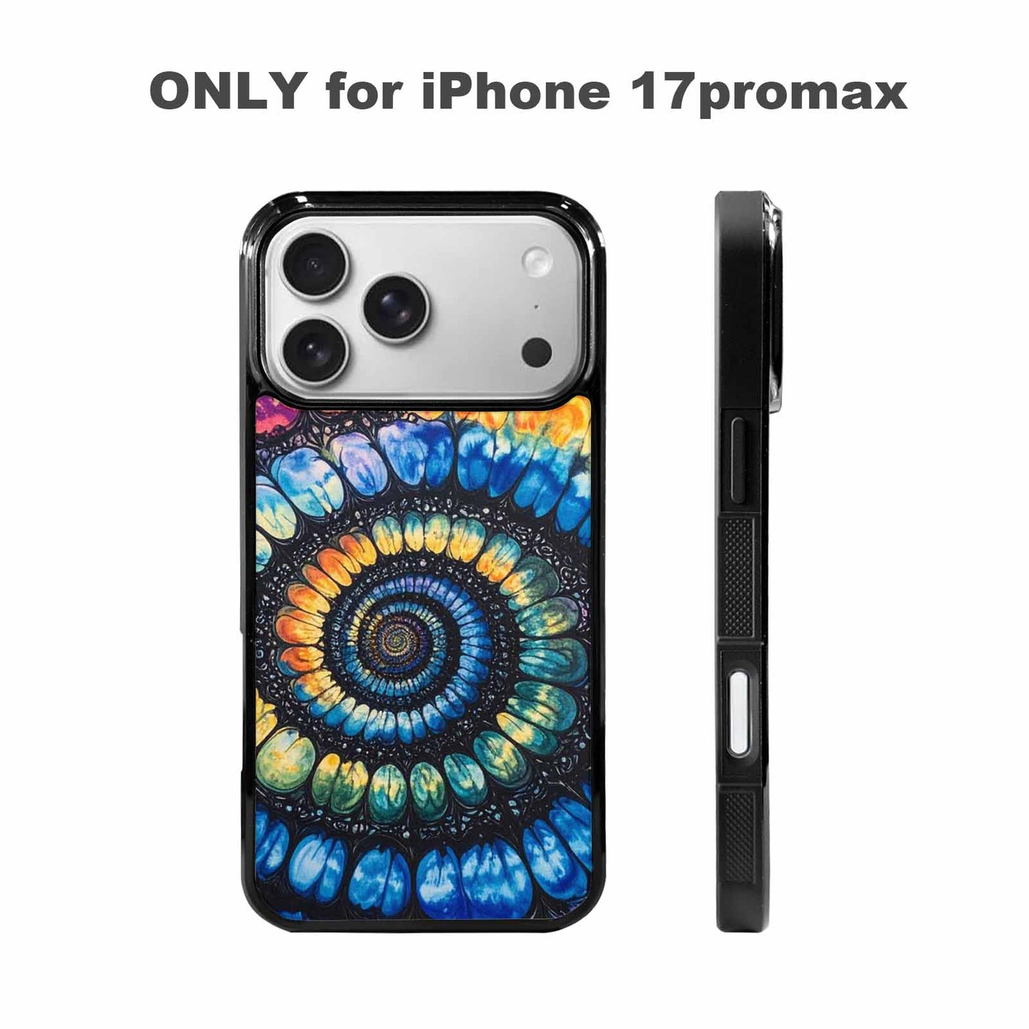 iPhone 17 Pro Max Case — Tie Dye Swirls (black Tie Dye, Unique Phone Case Design